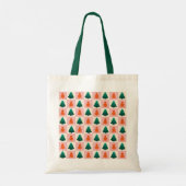 Rood Groen waterverf Vrolijk kerstboompatroon Tote Bag (Achterkant)