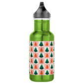 Rood Groen waterverf Vrolijk kerstboompatroon Waterfles (Rechts)