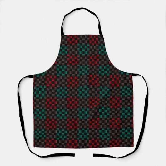 Rood Groen Weefpatroon Schort (Voorkant)