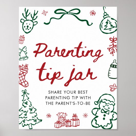 Rood Groen Winter Kerst Ouderschap Tip Pot Spel Poster (Voorkant)