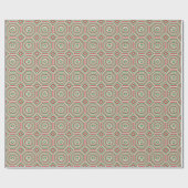 Rood, groen wit abstract vakantie inpakpapier (Vlak)