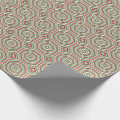 Rood, groen wit abstract vakantie inpakpapier (Hoek)