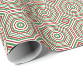 Rood, groen wit abstract vakantie inpakpapier (Rol Hoek)
