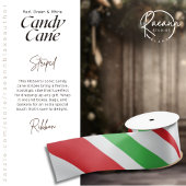 Rood, Groen & Wit Candy Cane Gestreept Lint