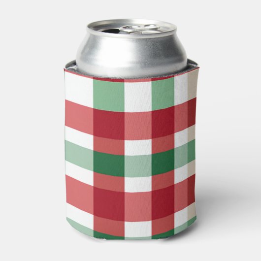 Rood Groen Wit Checkers Koelbox Blikjeskoeler (Blikje Voorkant)