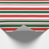 Rood Groen Wit Diagonaal Snoep Strepen Cadeaupapier (Hoek)