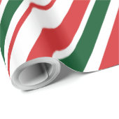 Rood Groen Wit Diagonaal Snoep Strepen Cadeaupapier (Rol Hoek)