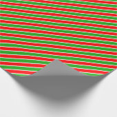 Rood Groen Wit Diagonale Strepen Cadeaupapier (Hoek)