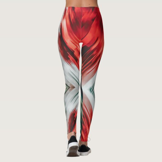 Rood Groen wit driekleur Leggings (Achterkant)
