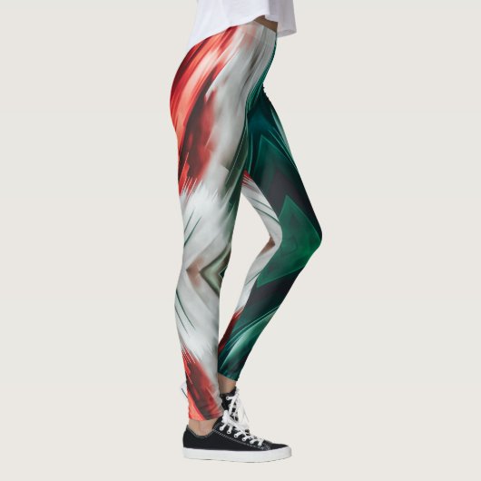 Rood Groen wit driekleur Leggings (Rechts)