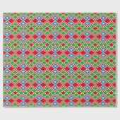 Rood groen wit en blauw, noords cadeaupapier (Vlak)
