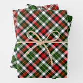 Rood groen wit en zwart gekleed inpakpapier vel (In situ)