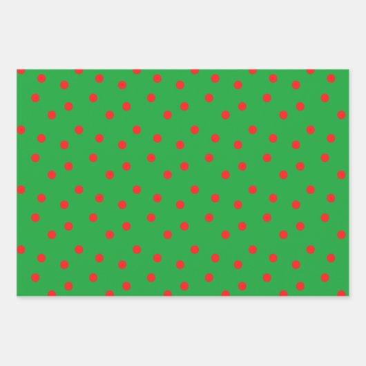 Rood Groen Wit Geel Polka Dot Inpakpapier Vel (Voorkant 3)