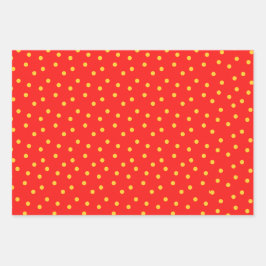 Rood Groen Wit Geel Polka Dot Inpakpapier Vel