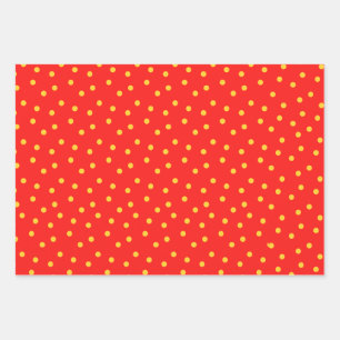 Rood Groen Wit Geel Polka Dot Inpakpapier Vel