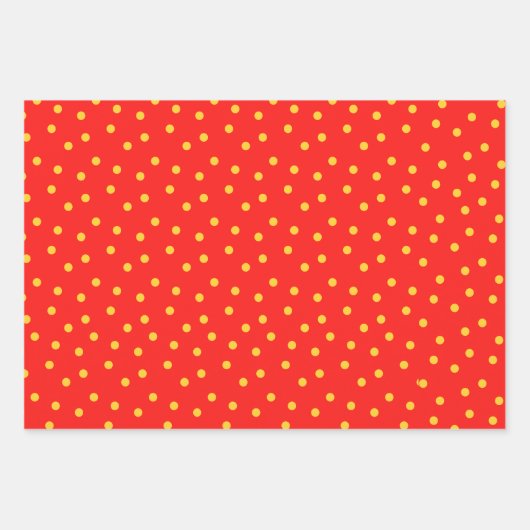 Rood Groen Wit Geel Polka Dot Inpakpapier Vel (Voorkant)