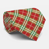 Rood groen wit geruit kerstmannen kerstfeest stropdas (Opgerold)
