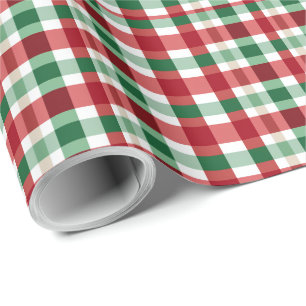 Rood Groen Wit Geruit Opgeruimd Landelijk Huiselij Cadeaupapier