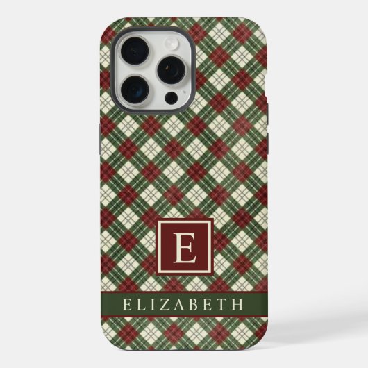  rood groen wit geruit patroon iPhone hoesje (Achterkant)