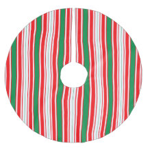 Rood groen & wit gestreepte kerstboomzoom