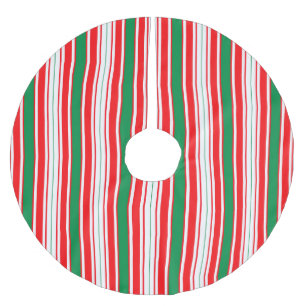 Rood groen & wit gestreepte kerstboomzoom kerstboom rok