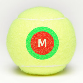 Rood Groen Wit Initiaal (M) Monogram 4Mark Tennisballen