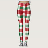 Rood Groen Wit Karo Vrolijk Leggings (Voorkant)
