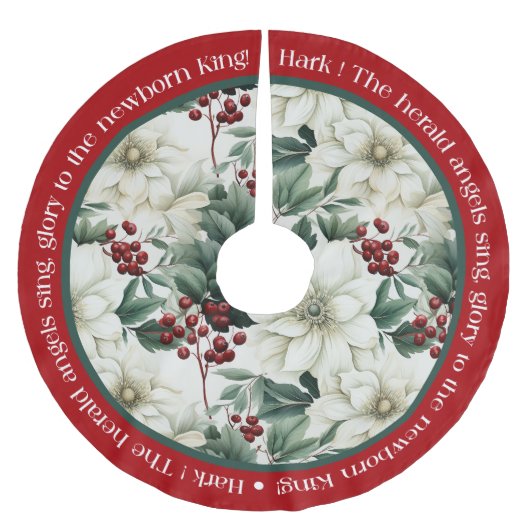 Rood Groen Wit Kerstmis Pointsettia Kerstboom Rok (Voorkant)