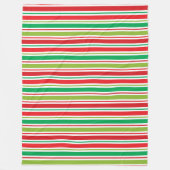 ROOD GROEN WIT KERSTSTREPEN FLEECE DEKEN (Voorkant)