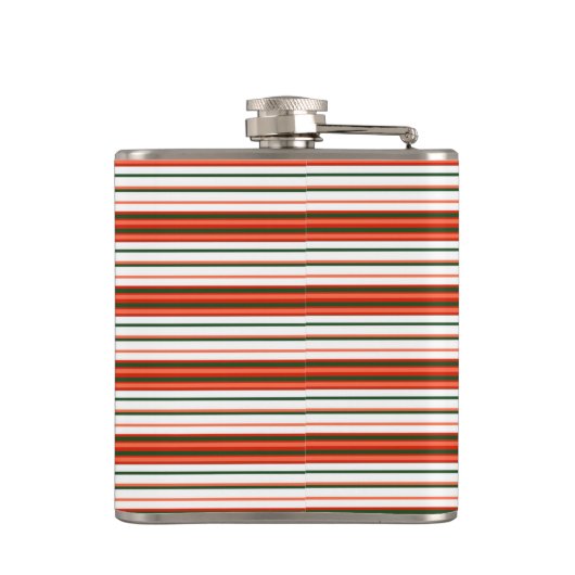 ROOD GROEN WIT KERSTSTREPEN HEUPFLES (Achterkant)