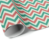 Rood Groen Wit Modern Zig Zag Kerstmis Cadeaupapier (Rol Hoek)
