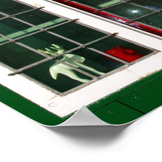  rood groen wit Nederlands traditioneel venster Poster (Hoek)