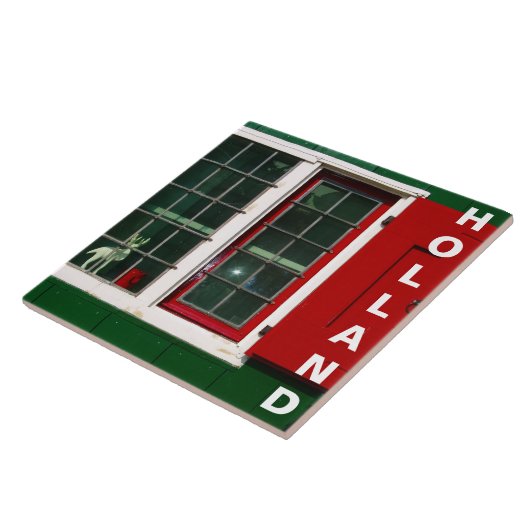  rood groen wit Nederlands traditioneel venster Tegeltje (Zijkant)