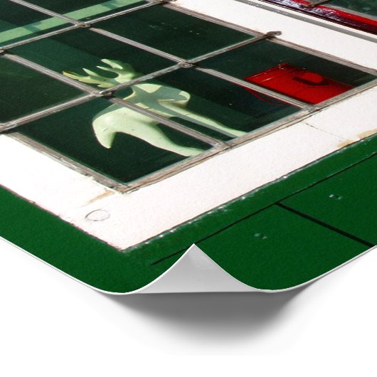 Rood Groen Wit Nederlands Venster Folklore Poster (Hoek)