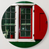  Rood Groen Wit Nederlands Venster Folklore Ronde Button 6,0 Cm (Voorkant)