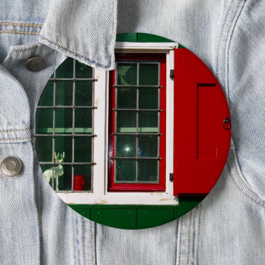 Rood Groen Wit Nederlands Venster Folklore Ronde Button 6,0 Cm (In situ)
