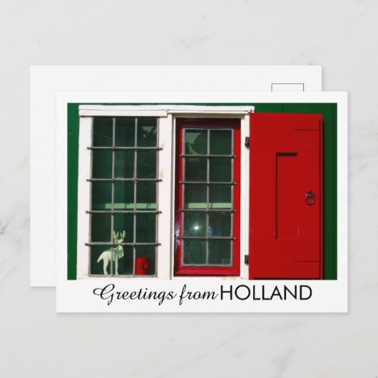  rood groen wit Nederlands venster Foto Feestdagenkaart (Voorkant / Achterkant)