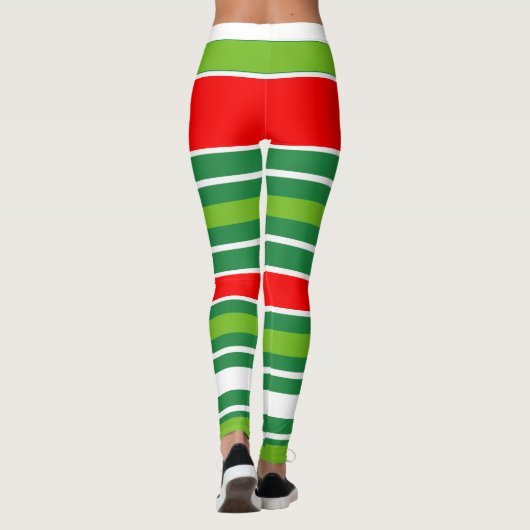 Rood groen wit of (uw kleur) leggings (Achterkant)