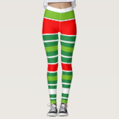 Rood groen wit of (uw kleur) leggings (Voorkant)