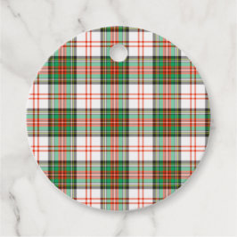 Rood, Groen, Wit Schots Tartan Plaid Vakantie Bedankjes Labels