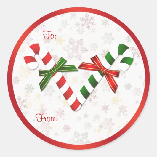 Rood, groen, wit snoepjes Kerst sticker (Voorkant)