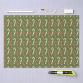 Rood Groen Wit Snoepstokken met Groene Backing Tissuepapier (Craft)
