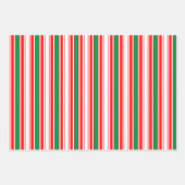 Rood Groen Wit Strepen en Gouden Sterren Inpakpapier Vel (Voorkant)
