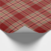 Rood Groen Wit Tartan Plaid Cadeaupapier (Hoek)