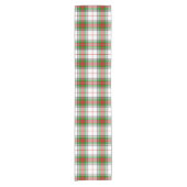 Rood Groen Wit Tartan Plaid Korte Tafelloper (Voorkant)