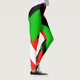Rood Groen Wit Zwart Kleurblok 4Josephine Leggings