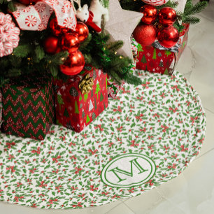 Rood Groen Witte Holly Berry Gepersonaliseerde Mon Kerstboom Rok