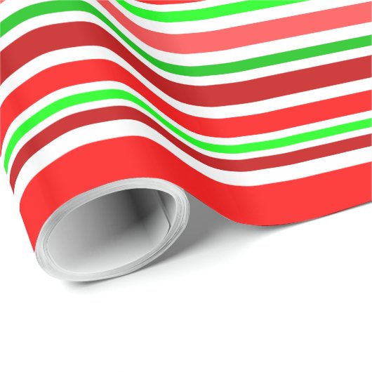 Rood Groen Witte Kerst Kerststok Stripes Cadeaupapier (Rol Hoek)
