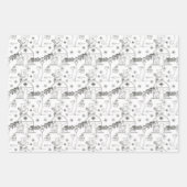 Rood groen & witte Kerstmis winterkatten Inpakpapier Vel (Voorkant 3)