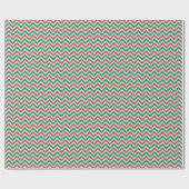 Rood Groen Witte Moderne Zig Zag Kerstmis Cadeaupapier (Vlak)